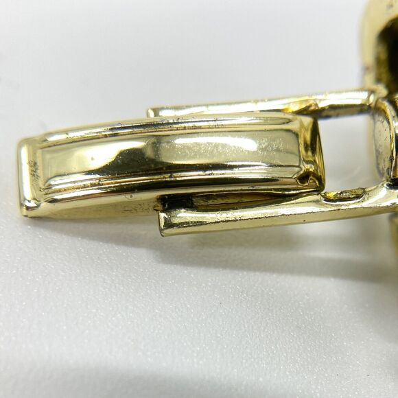 Vintage Unique Cufflinks Aurora Borealis Art Glass Iridescent Metallic Pat Pend - Picture 7 of 12